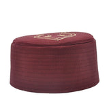 Bordeaux Nalain Kufi - Prayer Hat Takke - Men Kufi - Sunnah Wear - Muslims Hat- Taqiyah - embroidered prayer hat - Mens Cap - Nalın Takke