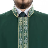 Ashaab Green Bordered Jubbah XS, S, M, L, XL, XXL Thobe, Galabiyya, Jubbah, Thawb, Abaya, Robe, Jubba, Muslim Clothing