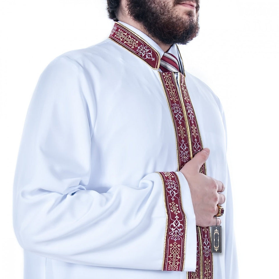 Berra Muslim Long Kurta XS, S, L, XL, 2XL Bordured Thobe, Galabiyya, Jubbah, Disdashas, Cubbe, Islamic Clothing for Men, Sunnah Wear