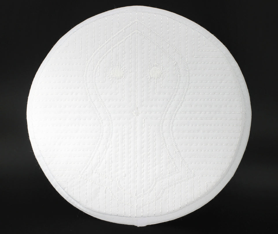 White embroidered Nalain Taqiyah, Sunnah Wear, muslim hat, Muslim cap, Islamic gift, koofi, Prayer Hat, Men Kufi, Crochet Kufi, WHTB
