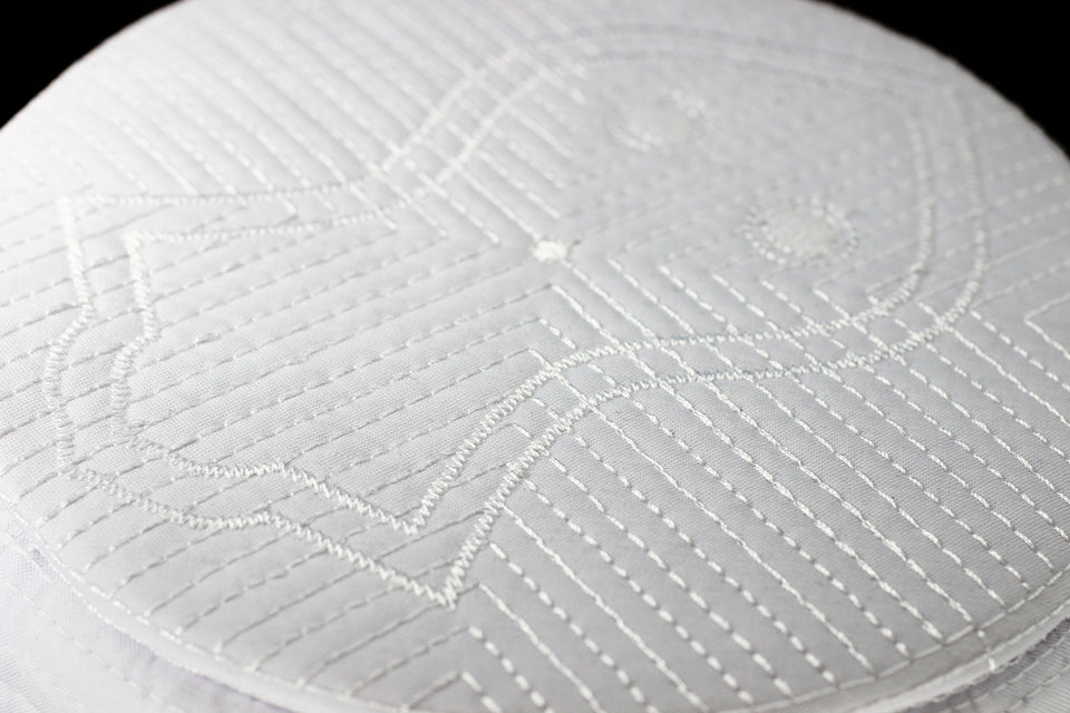 White embroidered Nalain Taqiyah, Sunnah Wear, muslim hat, Muslim cap, Islamic gift, koofi, Prayer Hat, Men Kufi, Crochet Kufi, WHTB