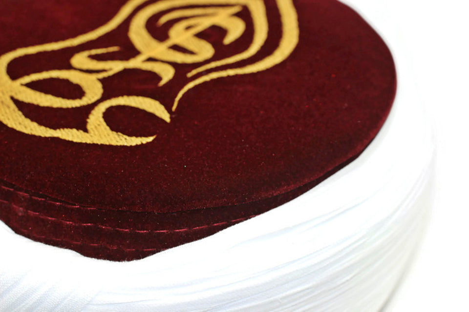 Handmade White & Red Sarik, Takke, Islam Prayer Hat with The Nalayn Red Kofi, Kufi Cap, صلاة, Muslim Men's Hat Cap, eid