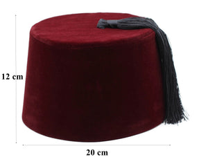Egyptian Turkish Red Fez Tarboush Hat Black Tassel, Doctor Who Fez Hat Costume Accessories