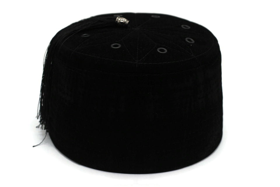 Genuine Egyptian Turkish Black Fez Tarboush Hat Black Tassel, with 7 holes Doctor Who Fez Hat Costume Accessories