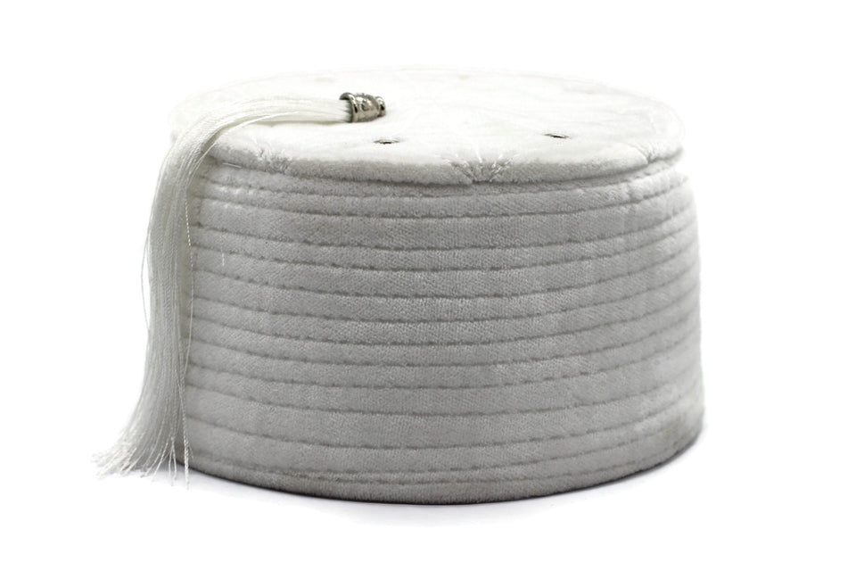 Genuine Egyptian Turkish White Fez Tarboush Hat White Tassel, with 7 holes Doctor Who Fez Hat Costume Accessories