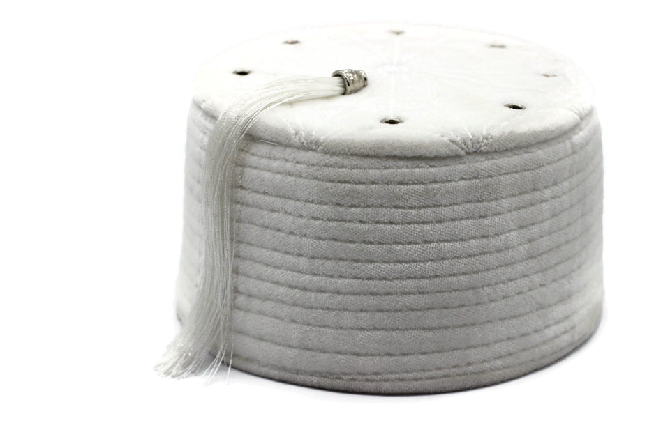 Genuine Egyptian Turkish White Fez Tarboush Hat White Tassel, with 7 holes Doctor Who Fez Hat Costume Accessories