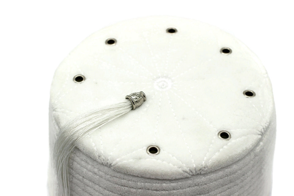 Genuine Egyptian Turkish White Fez Tarboush Hat White Tassel, with 7 holes Doctor Who Fez Hat Costume Accessories