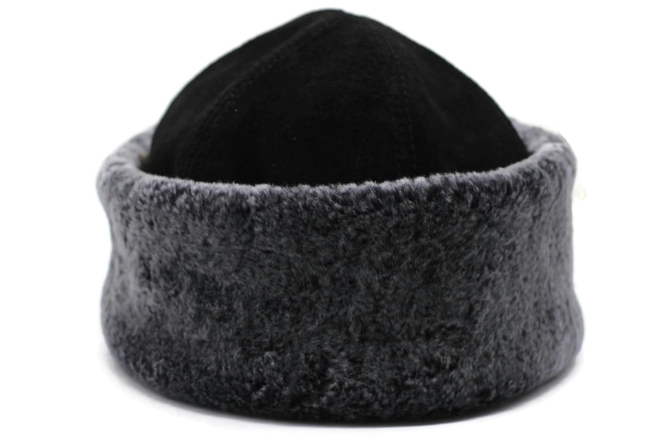 Black Hunters Hat, Short Rounded Caucasian Russian Kubanka, Faux Fur Astrakhan Cap, Karakul Hat Winter Cap, Cossack Winter Hat Papaha