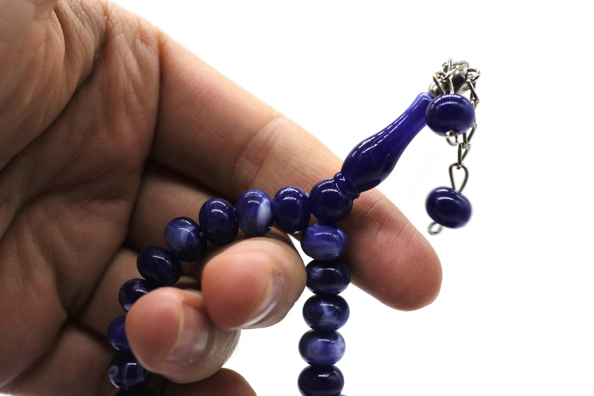 Tasbih Biru Navy 1000 Tasbih, Misbaha Akrilik, Tasbih Rosario, Tas Dzikir