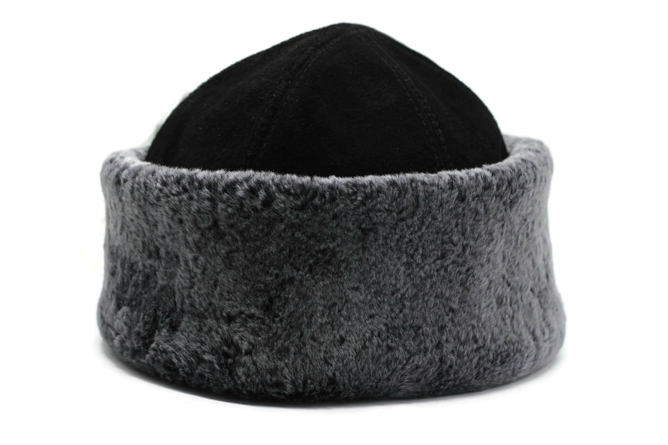 Black Hunters Hat, Short Rounded Caucasian Russian Kubanka, Faux Fur Astrakhan Cap, Karakul Hat Winter Cap, Cossack Winter Hat Papaha
