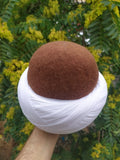 Unique Art Wool Felt Mawlawi Hat with White Turban, Mevlana Sufi Kufi Hat, Traditional Destar Sikke Islamic Cap, Whirling Dervish Costume