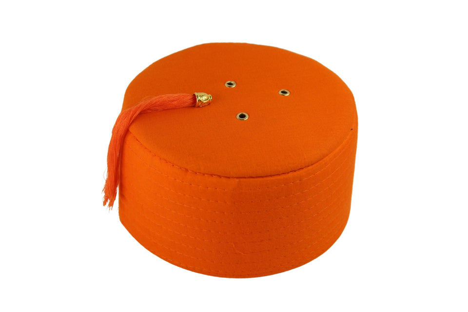 Genuine Egyptian Turkish Orange Fez Tarboush Hat Orange Tassel, Doctor Who Fez Hat Costume Accessories