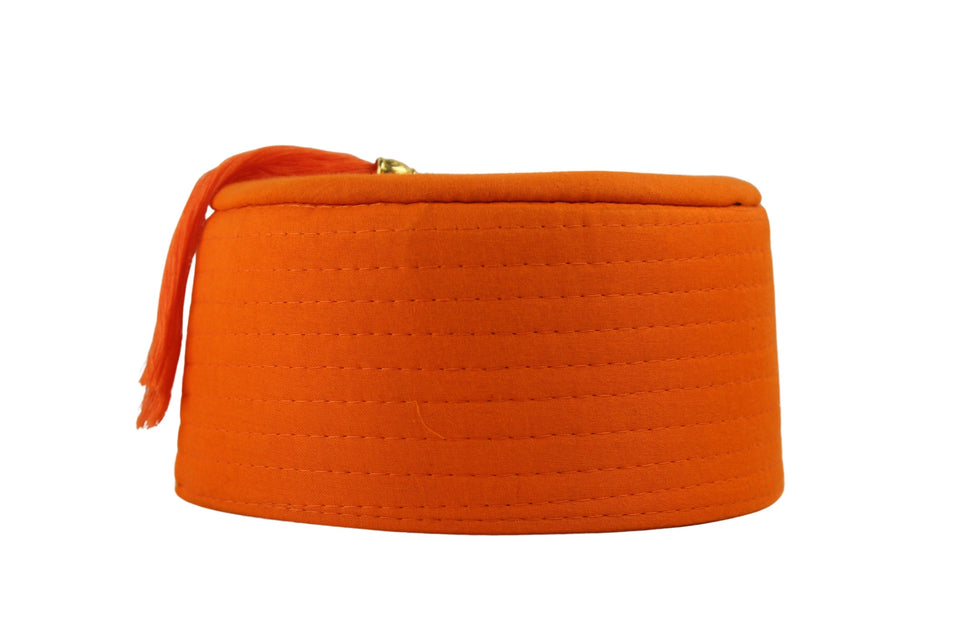 Genuine Egyptian Turkish Orange Fez Tarboush Hat Orange Tassel, Doctor Who Fez Hat Costume Accessories