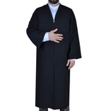 Black Mens Prayer Jubbah, Traditional Anatolian Thobe, Elegant Mens Wear Kurta, Muslim Mens Clothing, Plain Disdash Thawb, Galabiyya