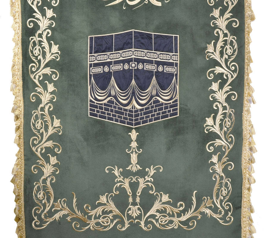 Embroidered Green Minbar Curtain - Masjeed Mosque Cami Curtain Islam Masjeed Supplies - Embroidery Curtain - Islamic Home Decor - islamicbazaar