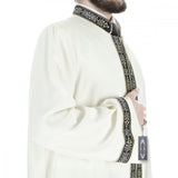 Mens Islamic Wear cream Thobe with Bordures - Muslim Long Kurta - Jubbah - Muslim dress - Galabiyya, Jubbah, Muslim Long Kurta