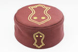 Bordeaux Nalain Kufi, Prayer Hat Takke, Men Kufi, Sunnah Wear, Muslims Hat, Taqiyah, embroidered prayer hat, Mens Cap, Standard Kufi, FTTH