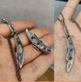 Personalised 925 Sterling Silver Ottoman Sword Necklace, Sword Pendant with its Scabbard, Ottoman Calligraphy Jewelry, Custom Jewelry