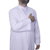 White Punto Jubbah S, M, L, XL, XXL, XXL Plain Mens Wear, Thobe, Galabiyya, Jubbah, Muslim Long Kurta, Islamic Mens Clothing AKCN09