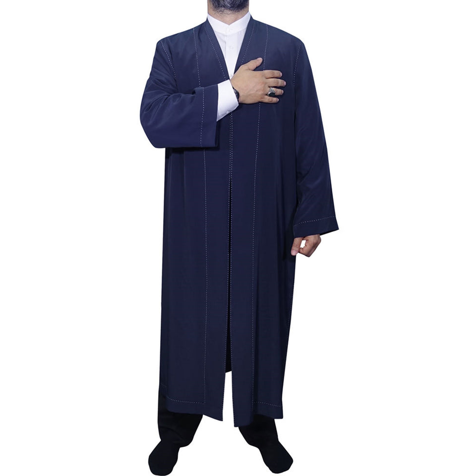 Navy Blue Punto Jubbah S, M, L, XL, XXL, XXL Plain Mens Wear, Thobe, Galabiyya, Jubbah, Muslim Long Kurta, Islamic Mens Clothing AKCN12