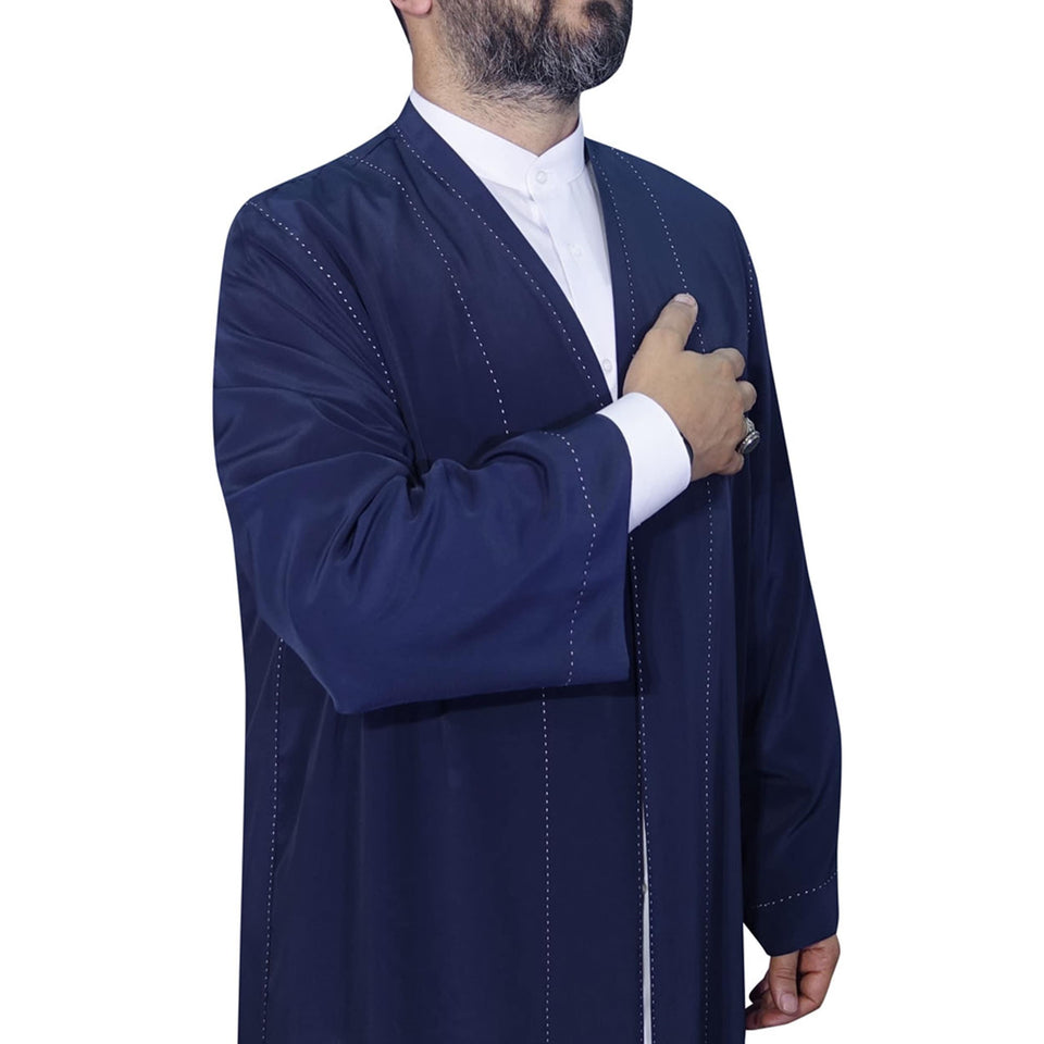 Navy Blue Punto Jubbah S, M, L, XL, XXL, XXL Plain Mens Wear, Thobe, Galabiyya, Jubbah, Muslim Long Kurta, Islamic Mens Clothing AKCN12