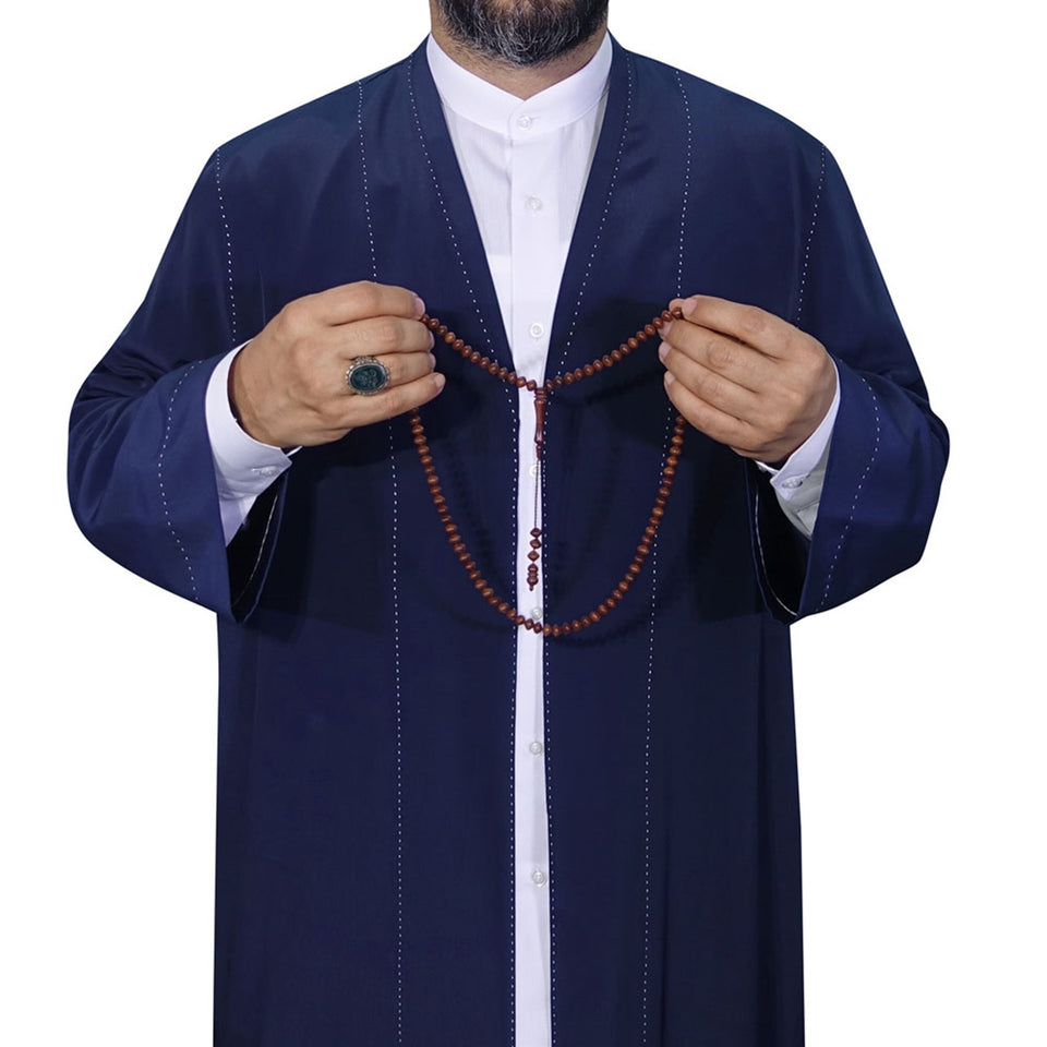 Navy Blue Punto Jubbah S, M, L, XL, XXL, XXL Plain Mens Wear, Thobe, Galabiyya, Jubbah, Muslim Long Kurta, Islamic Mens Clothing AKCN12