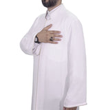 S, M, L, XL, XXL White Jubba with Bias Mens Wear, Thobe Galabiyya, Jubbah, Omani, Jellabiya, Disdash, Robe, Kurtah, Sunnah, Ramadan AKCN16