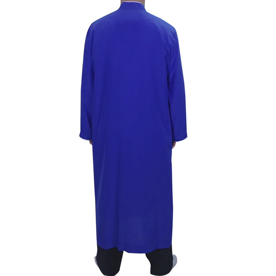 S, M, L, XL, XXL Blue Jubba with Bias Mens Wear, Thobe Galabiyya, Jubbah, Omani, Jellabiya, Disdash, Robe, Kurtah, Sunnah, Ramadan AKCN17