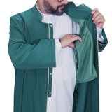S, M, L, XL, XXL Green Jubba with Bias Mens Wear, Thobe Galabiyya, Jubbah, Omani, Jellabiya, Disdash, Robe, Kurtah, Sunnah, Ramadan AKCN17
