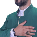 S, M, L, XL, XXL Green Jubba with Bias Mens Wear, Thobe Galabiyya, Jubbah, Omani, Jellabiya, Disdash, Robe, Kurtah, Sunnah, Ramadan AKCN17
