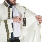 Erwa Muslim Long Kurta  S, M,  Islamic Mens Wear, Bordured Thobe, Galabiyya, Jubbah, Disdashas, Cübbe, Islamic Clothing for Men