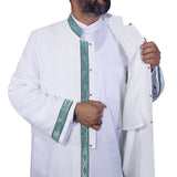 Turquoise Jubbah S, M, L, XL, XXL  Bordured Jubbah, Islamic Mens Wear, Mens Abaya, Thobe, Galabiyya, Long Kurta, Cubbe AKCN04