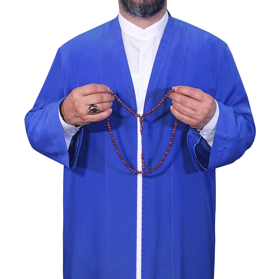 Blue Punto Jubbah S, M, L, XL, XXL Plain Mens Wear, Thobe, Galabiyya, Jubbah, Muslim Long Kurta, Islamic Mens Clothing
