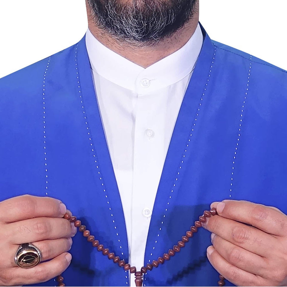 Blue Punto Jubbah S, M, L, XL, XXL Plain Mens Wear, Thobe, Galabiyya, Jubbah, Muslim Long Kurta, Islamic Mens Clothing