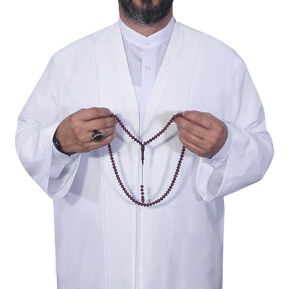 White Punto Jubbah S, M, L, XL, XXL, XXL Plain Mens Wear, Thobe, Galabiyya, Jubbah, Muslim Long Kurta, Islamic Mens Clothing AKCN09