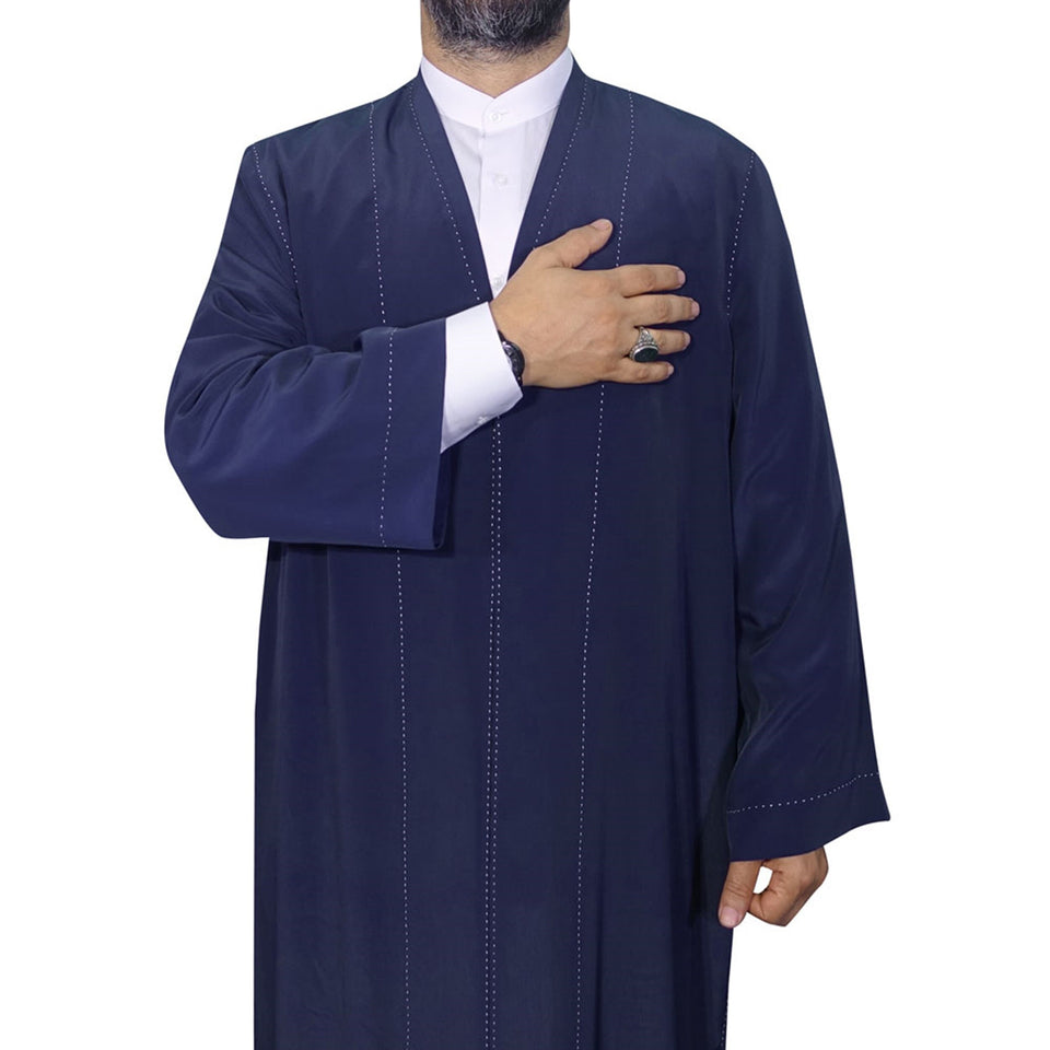Navy Blue Punto Jubbah S, M, L, XL, XXL, XXL Plain Mens Wear, Thobe, Galabiyya, Jubbah, Muslim Long Kurta, Islamic Mens Clothing AKCN12