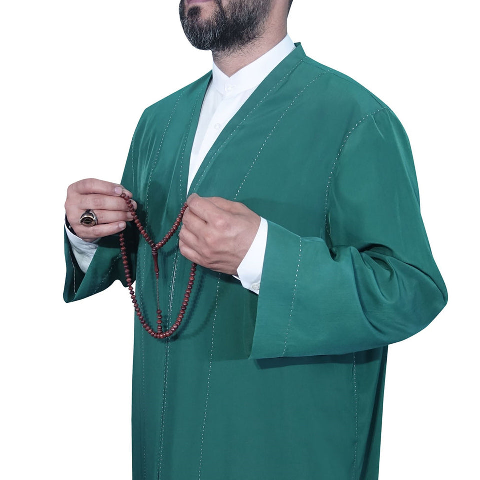 Green Punto Jubbah S, M, L, XL, XXL Plain Mens Wear, Thobe, Galabiyya, Jubbah, Muslim Long Kurta, Islamic Mens Clothing AKCN14
