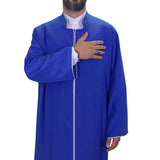 S, M, L, XL, XXL Blue Jubba with Bias Mens Wear, Thobe Galabiyya, Jubbah, Omani, Jellabiya, Disdash, Robe, Kurtah, Sunnah, Ramadan AKCN17