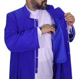 S, M, L, XL, XXL Blue Jubba with Bias Mens Wear, Thobe Galabiyya, Jubbah, Omani, Jellabiya, Disdash, Robe, Kurtah, Sunnah, Ramadan AKCN17