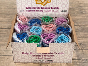 60 Pcs Rose Scented Tasbihs, Heart Shaped Colorful Misbahas , 99 Misbahas Prayer Beads, Rosary Beads, Mawleed Gift, Rose Scented Beads