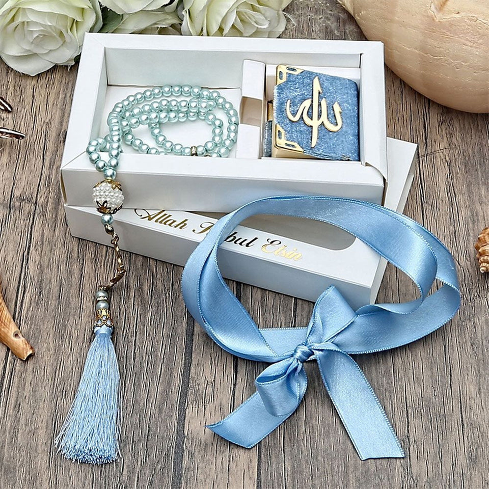 10 Pcs Mini Quran Set, Quran Book, Arabic Quran and Pearl Tasbeeh Set, Hajj Mubarak, Hajj Mabrour, Tasbeeh Quran Set, Ameen Gift MVD1