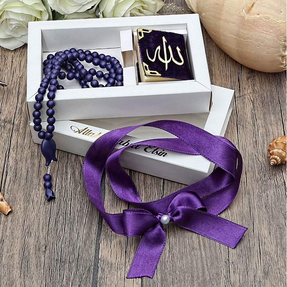 Mini Quran Set, Quran Book, Arabic Quran and Rose Scented Tasbeeh Set, Hajj Mubarak, Hajj Mabrour, Tasbeeh Quran Set MVD2