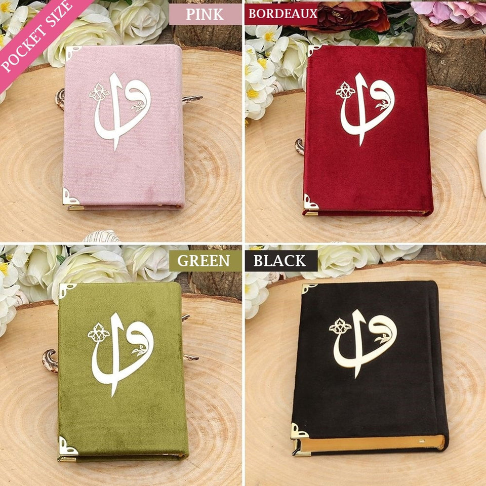 Pocket Size Velvet Qurans 8x11 cm, Moshaf, Koran, Islamic Book, Quran Favors, Unique Islamic Gift Set, Ramadan Gift
