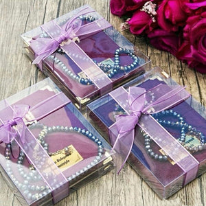 Velvet Yaseen Book Set, Yaseen Favors, Purple Yaseen Book and Crystal Tasbeeh, Muslimah Gift, Hajj Mabrour MVD30