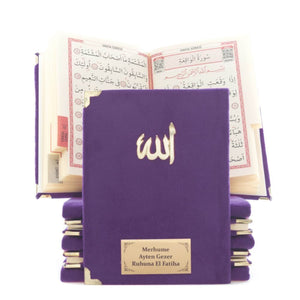 Velvet Yaseen Book Set, Yaseen Favors, Purple Yaseen Book and Crystal Tasbeeh, Muslimah Gift, Hajj Mabrour MVD30