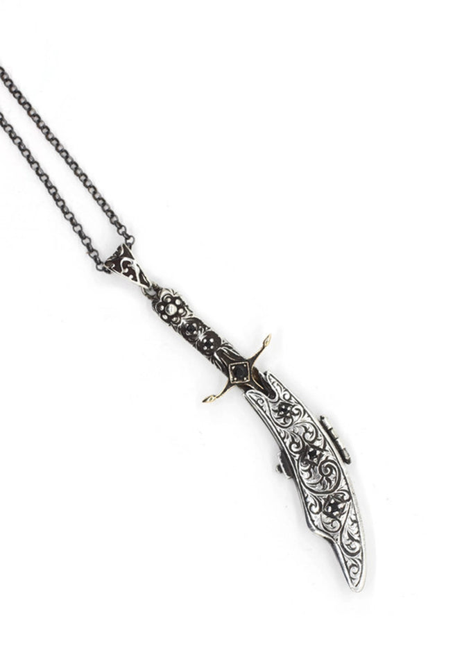 Personalised 925 Sterling Silver Ottoman Sword Necklace, Sword Pendant with its Scabbard, Ottoman Calligraphy Jewelry, Custom Jewelry