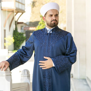 Fargana Imams Jubbah S, M, L, XL, XXL Muslim Mens Prayer Daffah, Islamic Mens Long Kurta, Lux Embroidered Thobe, Jubba Thawb Bisht (Copy)
