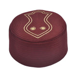 Bordeaux Nalain Kufi - Prayer Hat Takke - Men Kufi - Sunnah Wear - Muslims Hat- Taqiyah - embroidered prayer hat - Mens Cap - Nalın Takke