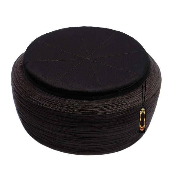 Hannun Kayan Black & Black Sarik, Skullcap, Pecinya, Sorban imamah, Kufi Cap, صلا Hat, Hat maza na Muslim, Pagri, Turban, Islamic Wear