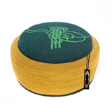 Hand Made Islamic Prayer Hat - Green Tughra Emroidered mustard Kufi- Koofi imamah Cap - muslim skul cap - Islamic cap - Sarik -